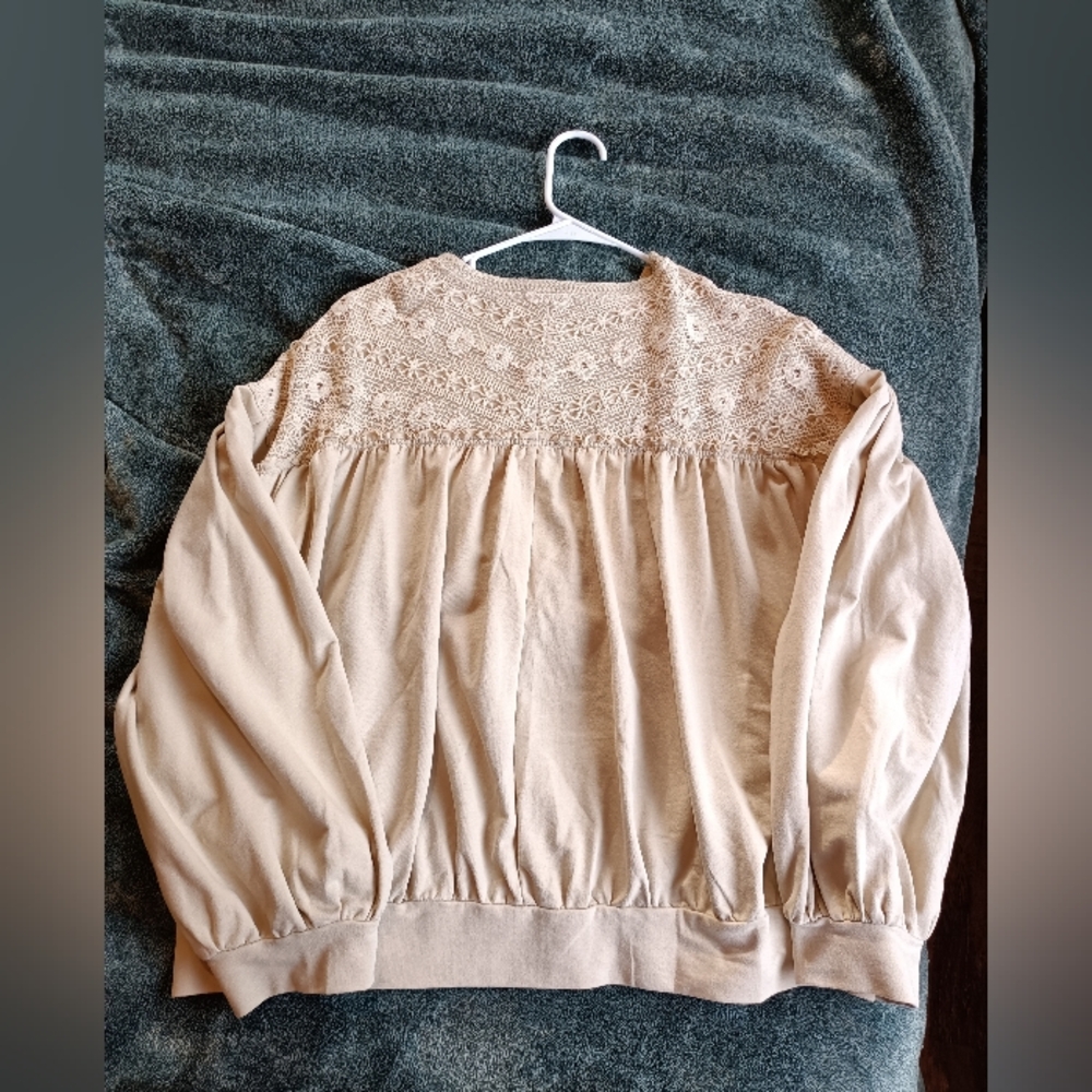 Knox Rose Cream Bomber Jacket with Lace Accents - Picture 3 of 3